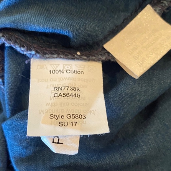 Madewell 100% Cotton Denim Blue Elastic Hem Blouse - Picture 3 of 3